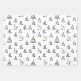Weihnachts-Wintermuster Geschenkpapier Set