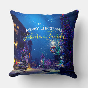 Weihnachts-Winternacht Kissen