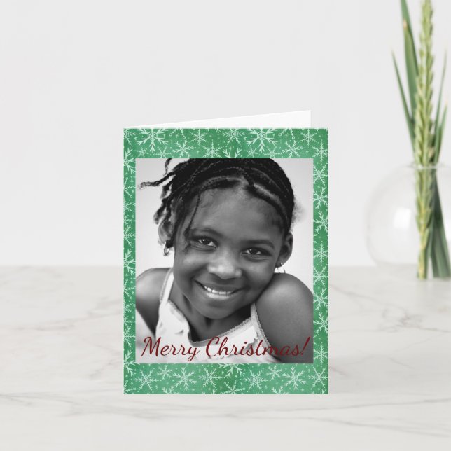 Weihnachts-Winterschnee Fallendes grünes Foto (Vorderseite)