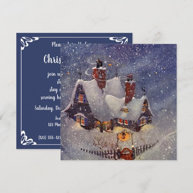 Weihnachts-Winterschnee-Party Einladung (Vorne/Hinten)