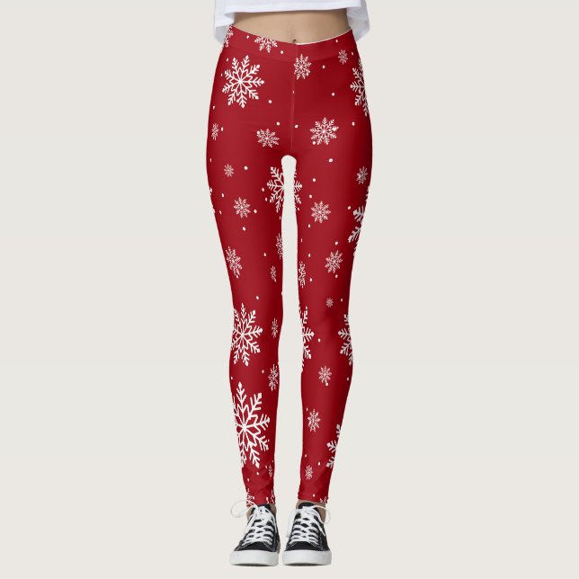 Weihnachts-Winterschneeflocken Gradient Fun Leggin Leggings (Vorderseite)