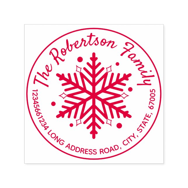 Weihnachts-Winterschneeflocken-Rücksendeadresse Permastempel (Design)