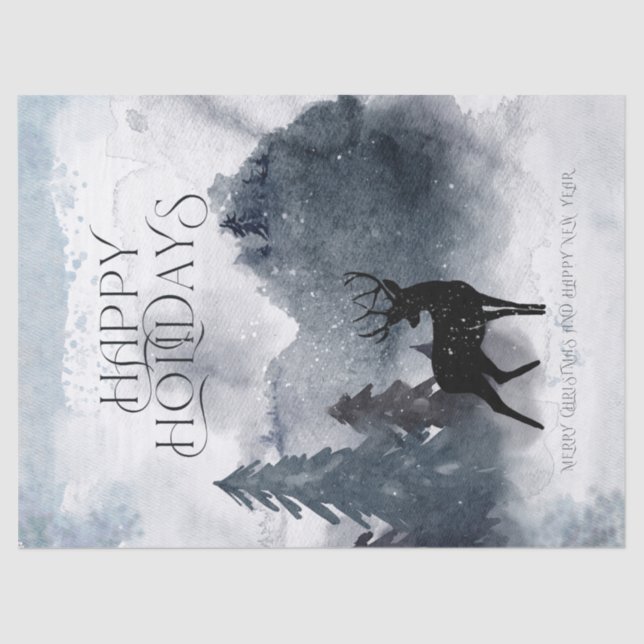 Weihnachts-Winterstag Wasserfarbe Seidenpapier (Vorderseite)