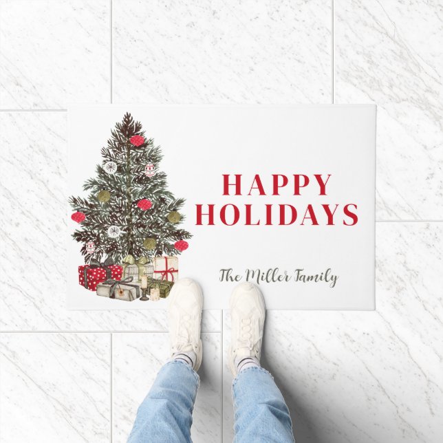 Weihnachts-Wohngestaltung mit Name Doormat Fußmatte (Indoor)