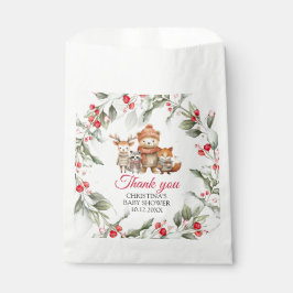 Weihnachts-Woodland-Tiere Kinderdusche Gefallen Be Geschenktütchen