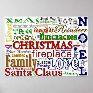Weihnachts-Word-Art-Poster Poster