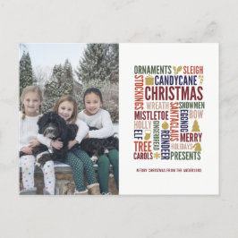 Weihnachts-Wörter Feiertag Foto Postkarte