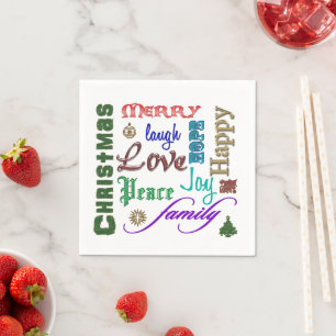 Weihnachts-Wortkunst Serviette