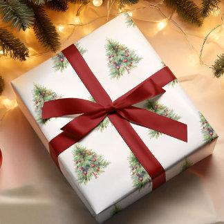 Weihnachts-Wrapping Paper - Eleganter Wasserfarben Geschenkpapier
