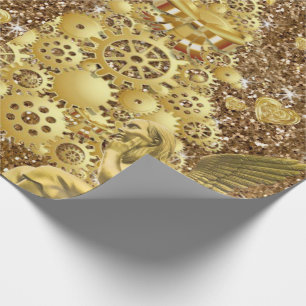 Weihnachts-Wrapping Paper Gold Angel Geschenkpapier