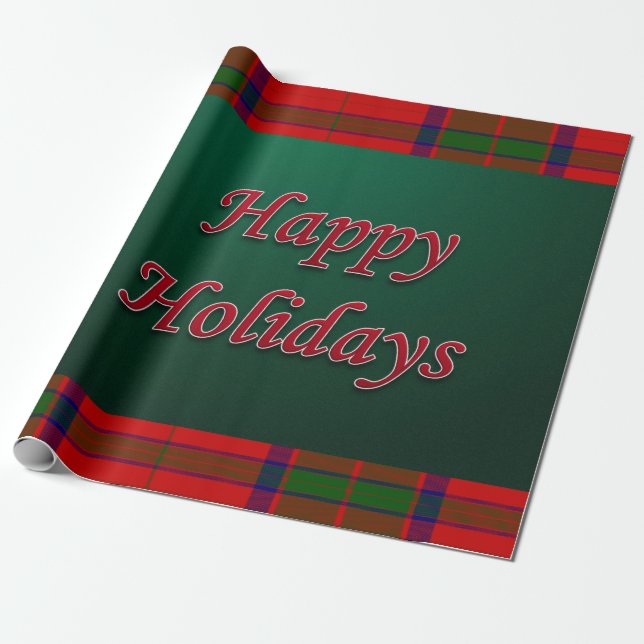 Weihnachts-Wrapping Paper Happy Holidays Geschenkpapier (Ungerollt)