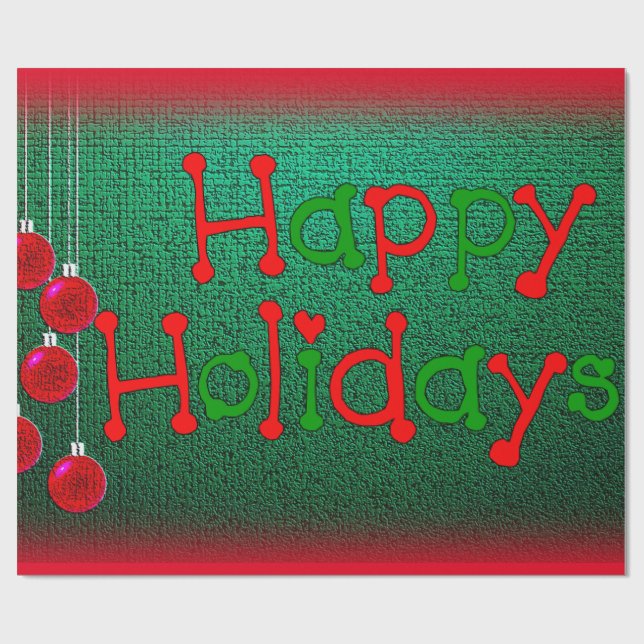Weihnachts-Wrapping Paper Happy Holidays Geschenkpapier (Flach)