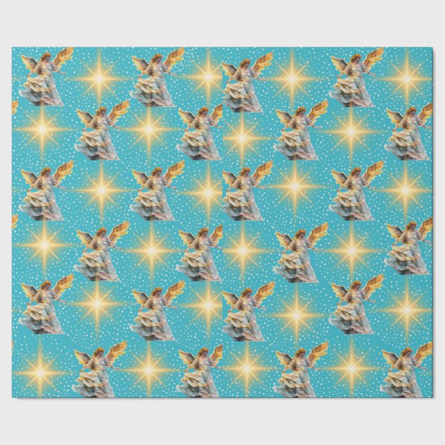 Weihnachts-Wrapping Paper mit Engeln Geschenkpapier (Saum)