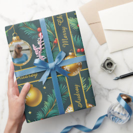 Weihnachts-Wrapping Paper mit Foto und Text Geschenkpapier