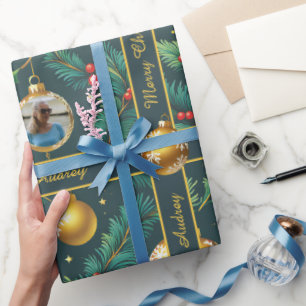 Weihnachts-Wrapping Paper mit Foto und Text Geschenkpapier