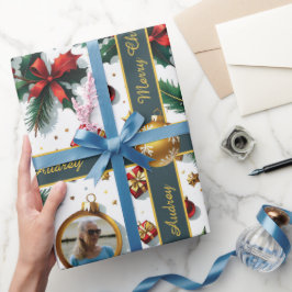 Weihnachts-Wrapping Paper mit Foto und Text Geschenkpapier