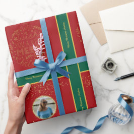 Weihnachts-Wrapping Paper mit Foto und Text Geschenkpapier
