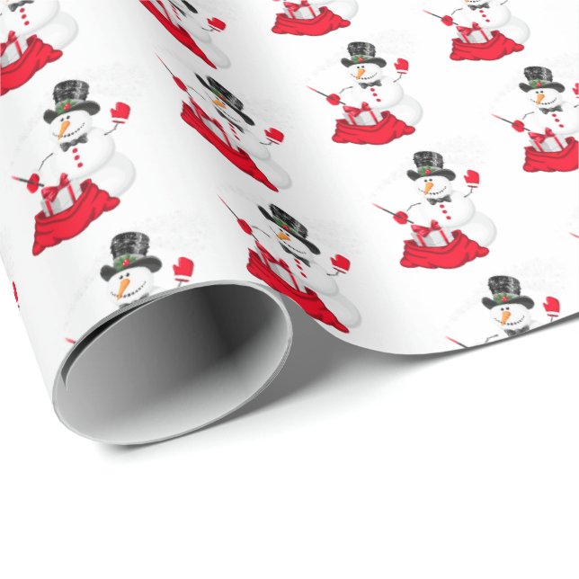 Weihnachts-Wrapping Paper Snowman Geschenkpapier (Rolleneckpunkt)