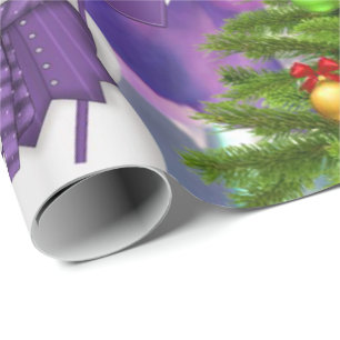 Weihnachts-Wrapping Paper Snowman Lila Geschenkpapier