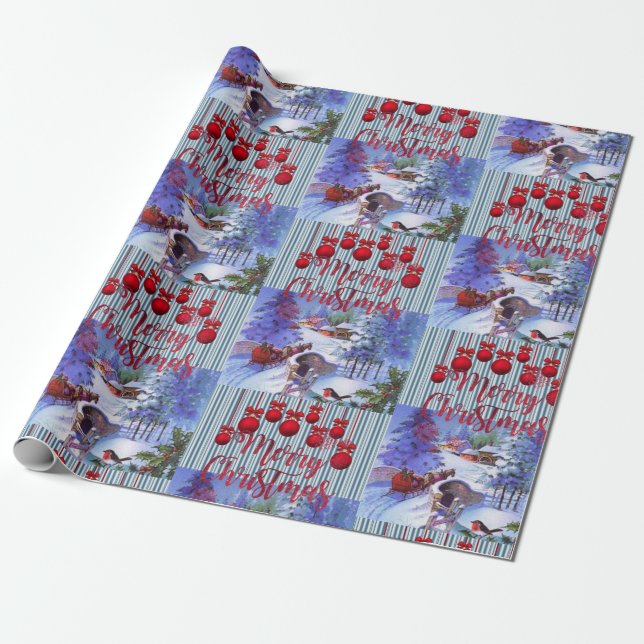 Weihnachts-Wrapping Papier Frohe Weihnachten Geschenkpapier (Ungerollt)