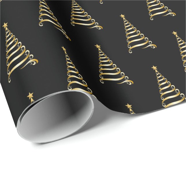 Weihnachts-Wrapping Papier-Gold Tree Geschenkpapier (Rolleneckpunkt)