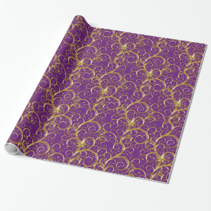 Weihnachts-Wrapping Papier Majestät Golden Wirbel Geschenkpapier