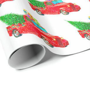 Weihnachts-Wrapping Papier-Red Truck Geschenkpapier