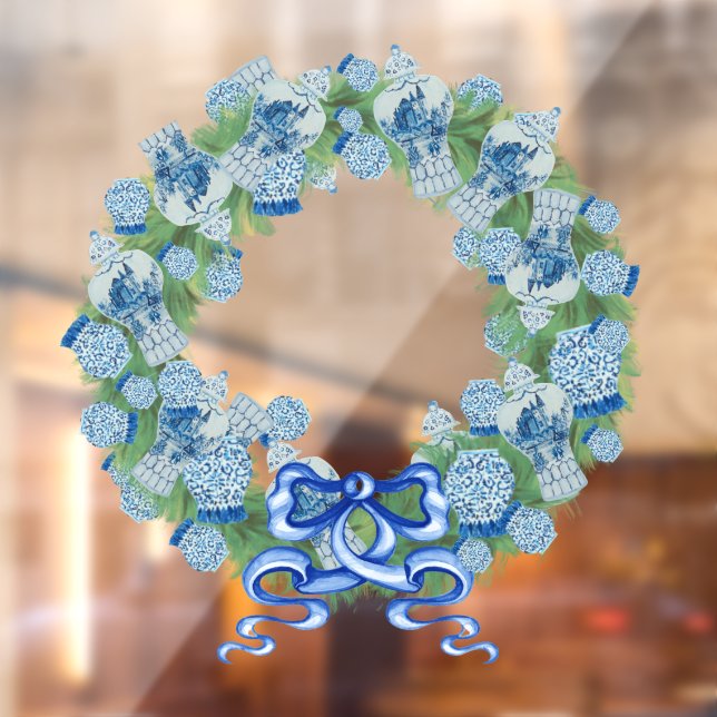 Weihnachts-Wreath-Ginger-Jars-Fensterklammer Fensteraufkleber (Blatt 2)