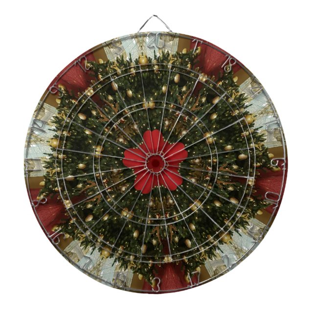 Weihnachts-Wreath-Green-Gold mit Red Star Dartscheibe (vorne)