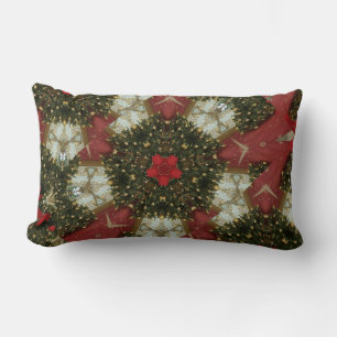 Weihnachts-Wreath-Green-Gold mit Red Star Lendenkissen