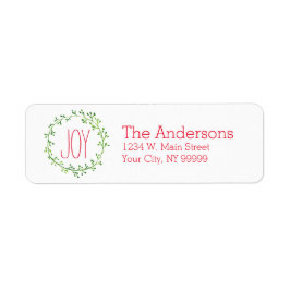 Weihnachts-Wreath-Joquotierungs-Rücksendeadressen-
