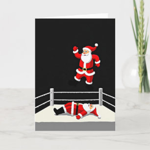 Weihnachts-Wrestling-Santa-Karte Karte
