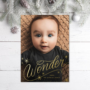 Weihnachts-Wunder-Handschrift-Foto Folien Feiertagskarte