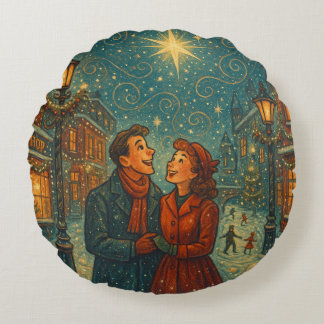 Weihnachts-Wunder-Rundkissen Rundes Kissen