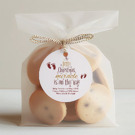Weihnachts-Wunder-Schwangerschaft Ankündigung Runder Aufkleber