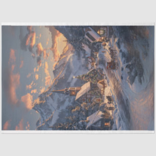 Weihnachts-Wunderland in den Bergen Dekoupage Seidenpapier