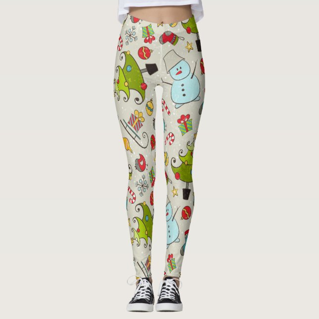 Weihnachts-Wunderland-Spaß Leggings (Vorderseite)
