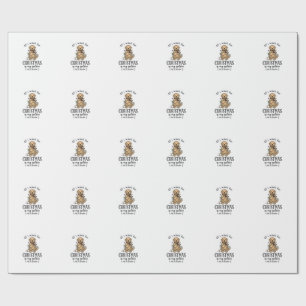 Weihnachts-Wunschliste-Design für Golden Retriever Geschenkpapier