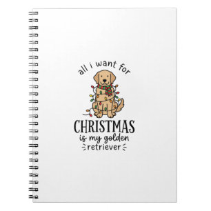Weihnachts-Wunschliste-Design für Golden Retriever Notizblock