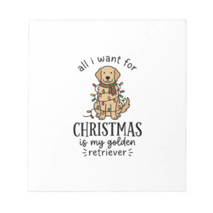 Weihnachts-Wunschliste-Design für Golden Retriever Notizblock