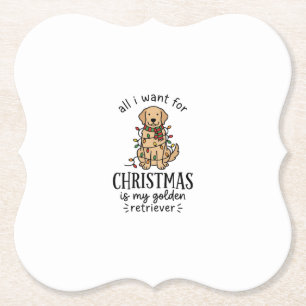 Weihnachts-Wunschliste-Design für Golden Retriever Untersetzer