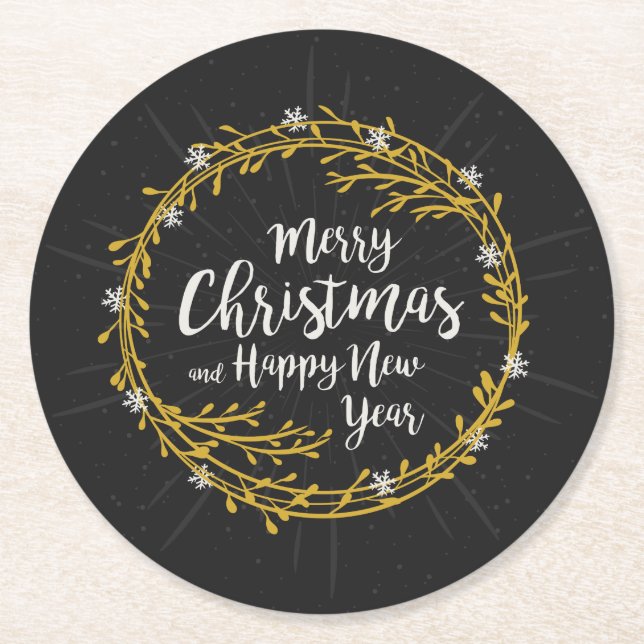 Weihnachts wünscht Untersetzer (Vorderseite)