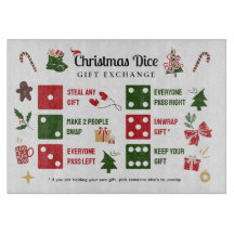 Weihnachts-Würfel-Geschenkaustausch-Schneidbrett