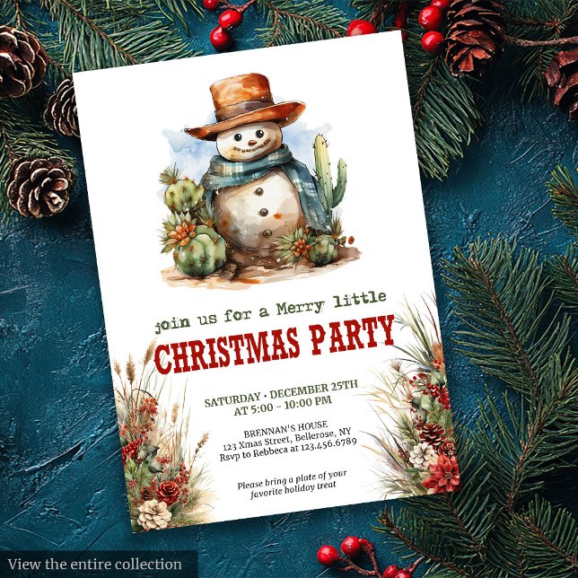 Weihnachts-Yeehaw-Party einladungen zum bearbeiten (Yuletide Yeehaw Christmas party editable invitation

)
