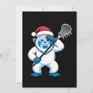Weihnachts-Yeti-Lacrosse-Weihnachtsmannhut Sasquat Einladung
