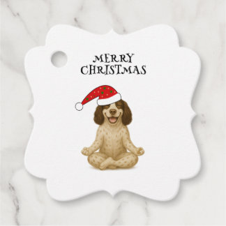 Weihnachts-Yoga-Hund Ihr Text Favor Tags Geschenkanhänger