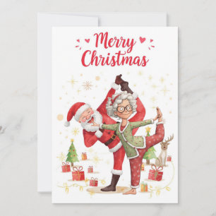 Weihnachts-Yoga Santa Claus in Yoga-Pose zu Weihna Feiertagskarte