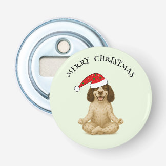 Weihnachts-Yoga Spaniel Ihr Text Flaschenöffner