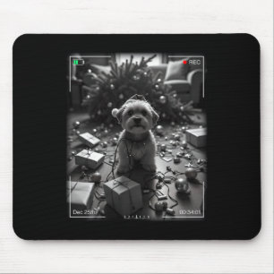 Weihnachts-Yorkshire-Terrier auf Kamera erwischt Mousepad