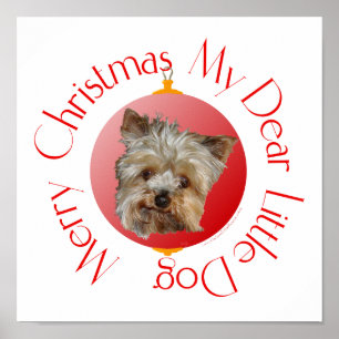 Weihnachts-Yorkshire-Terrier Poster